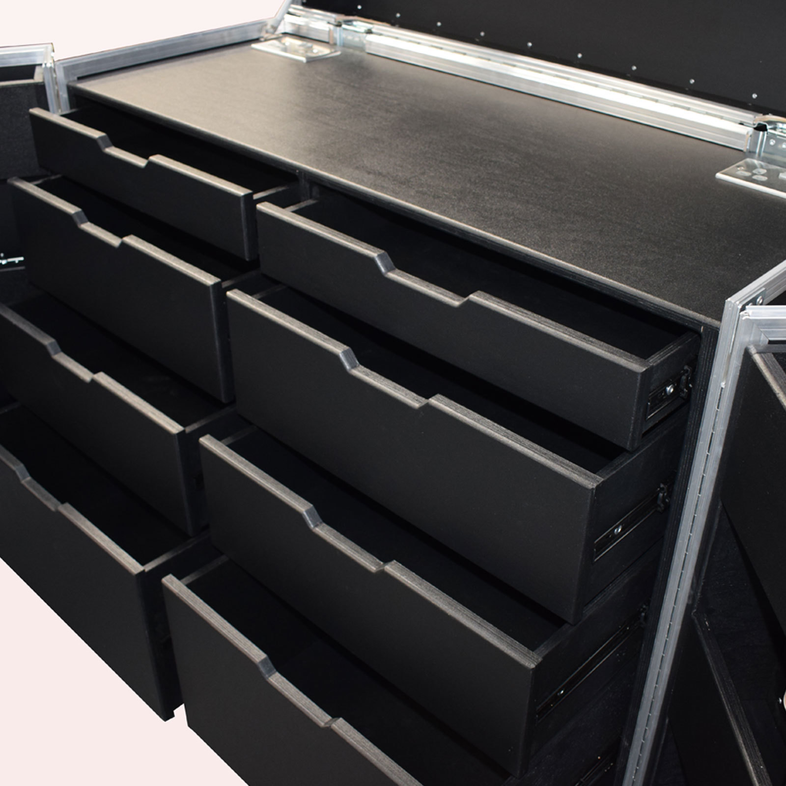 8 Drawer Double Width Backline Tool Flightcase